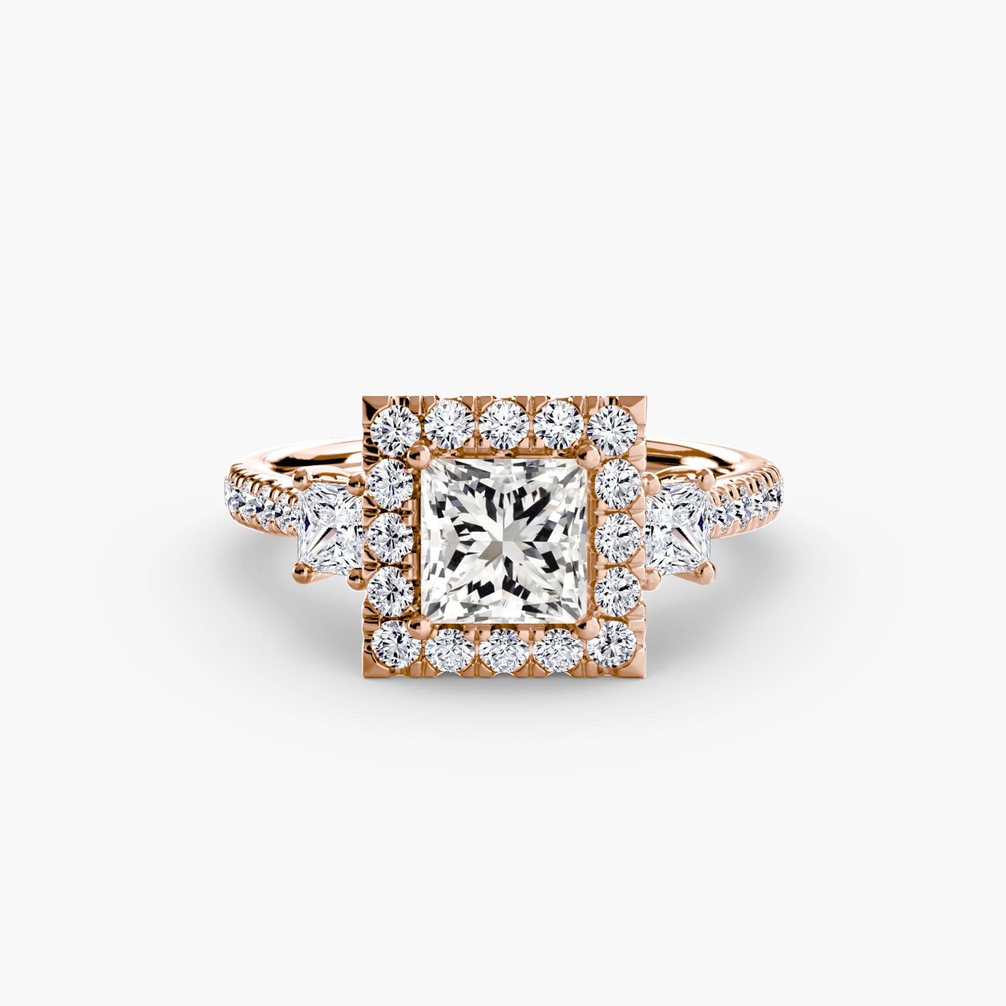 Ring with Three Stones and Crown 2