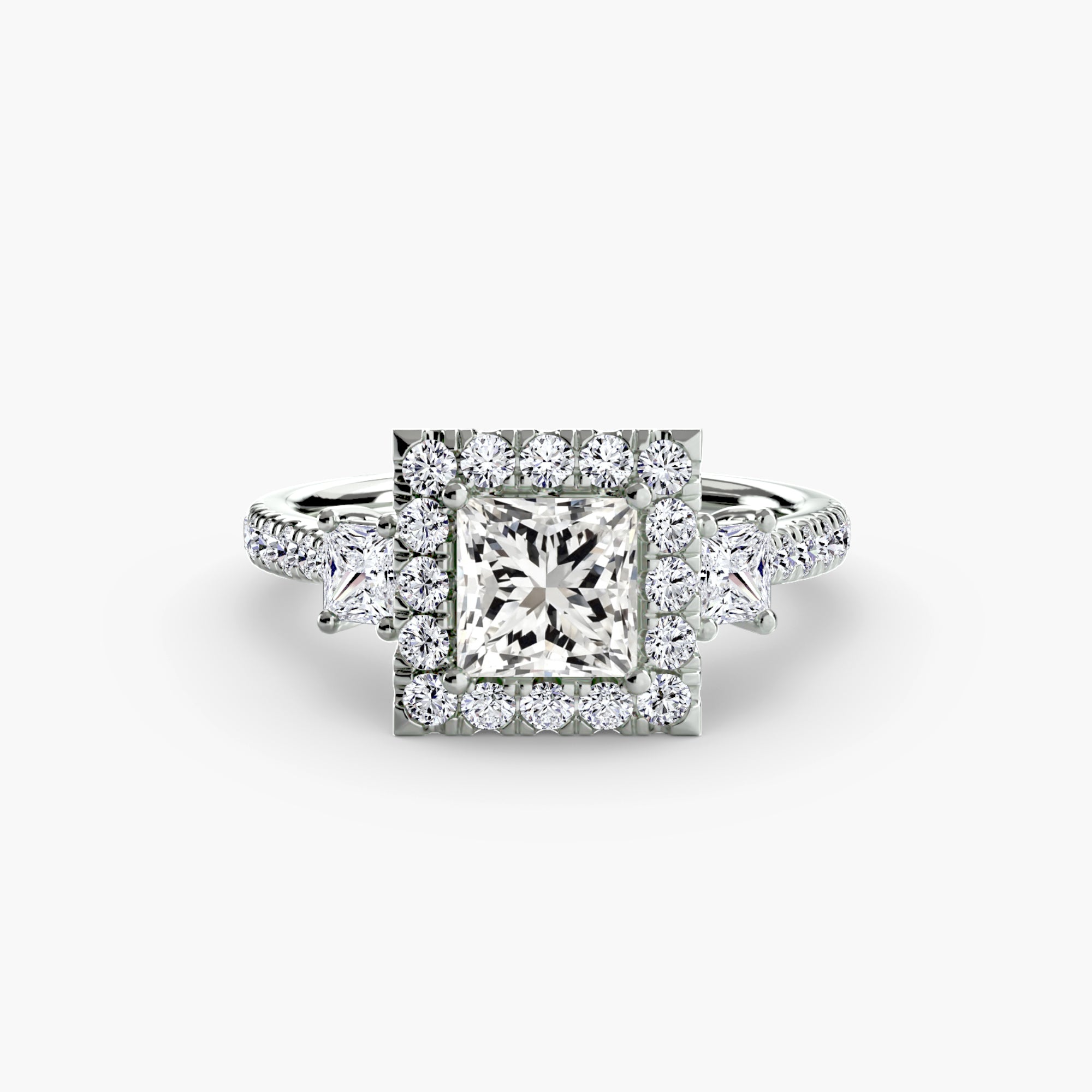 Ring with Three Stones and Crown 2