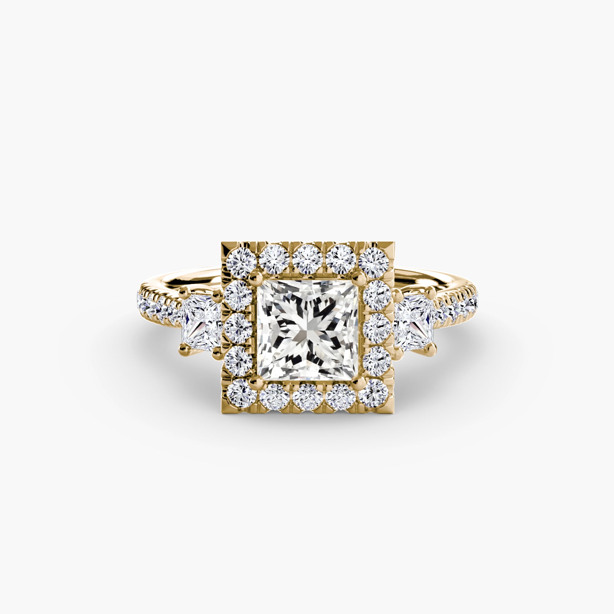 Ring with Three Stones and Crown 2