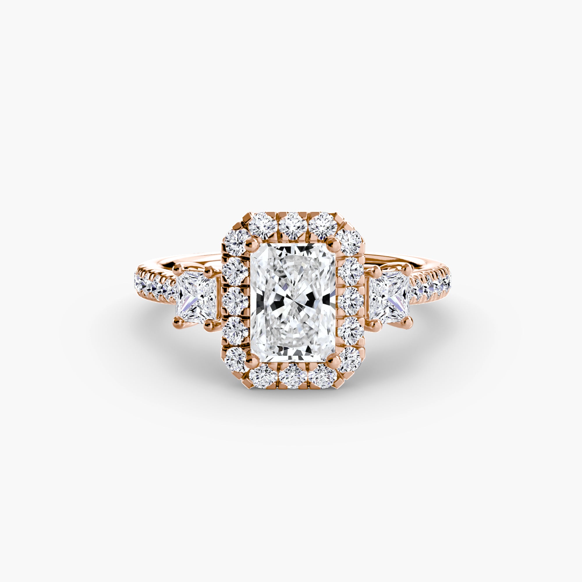 Ring with Three Stones and Crown 2