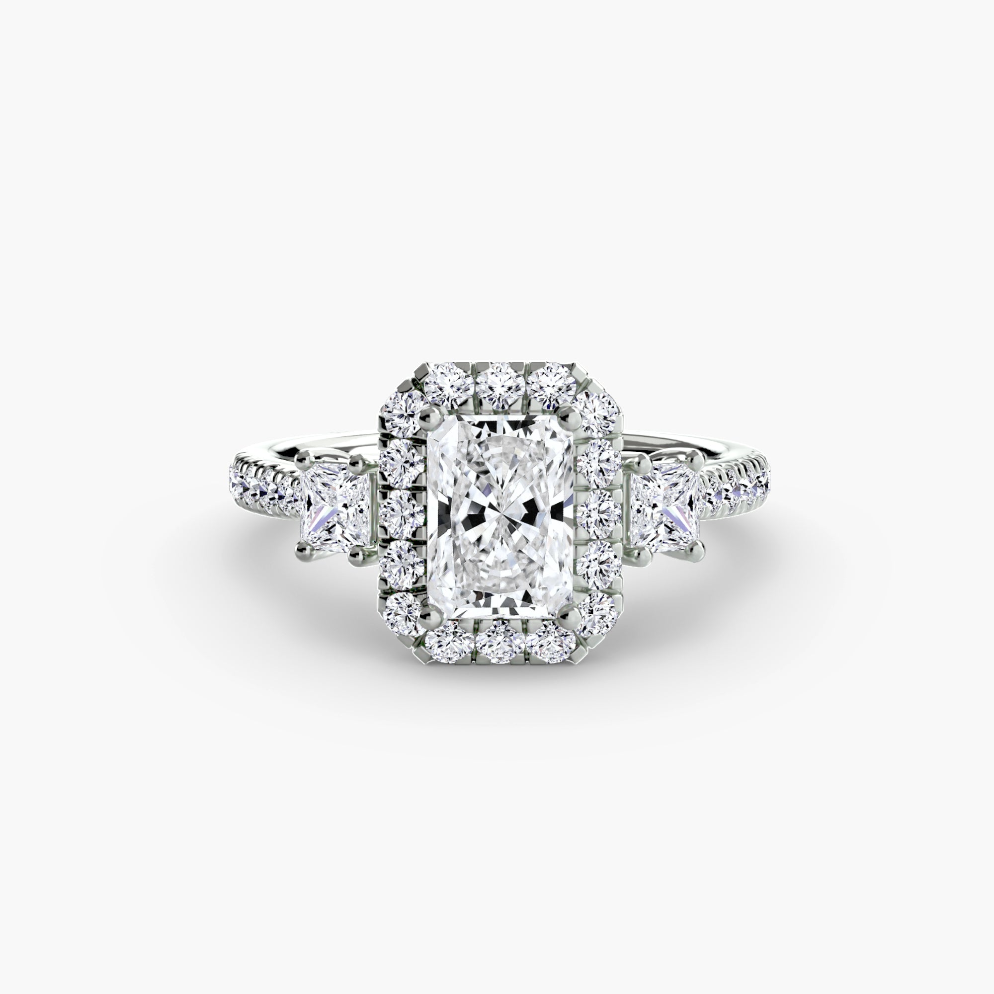 Ring with Three Stones and Crown 2