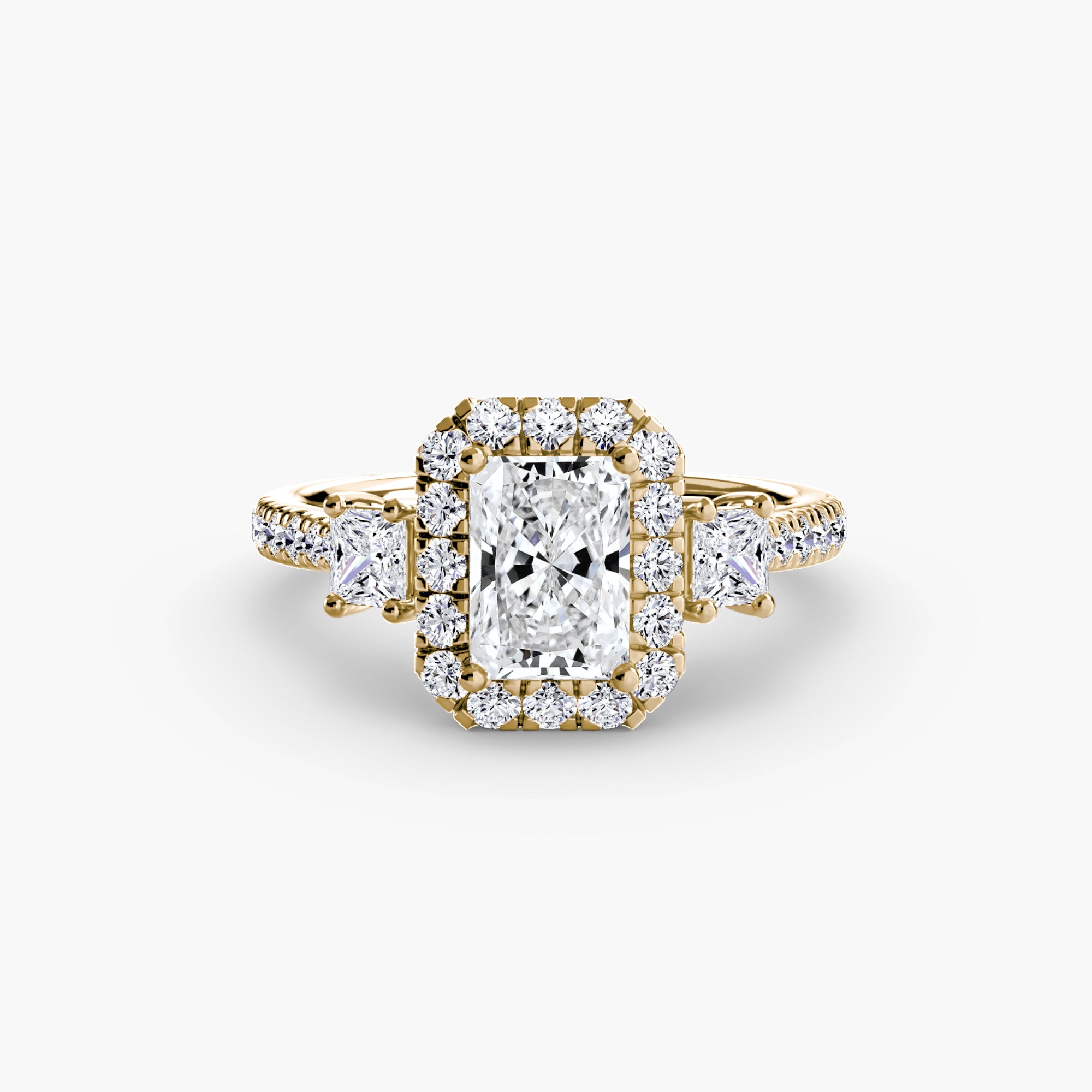 Ring with Three Stones and Crown 2