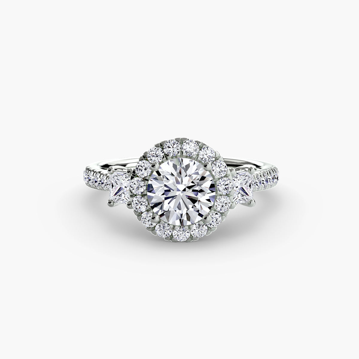 Anello con Tre Pietre e Corona 2
