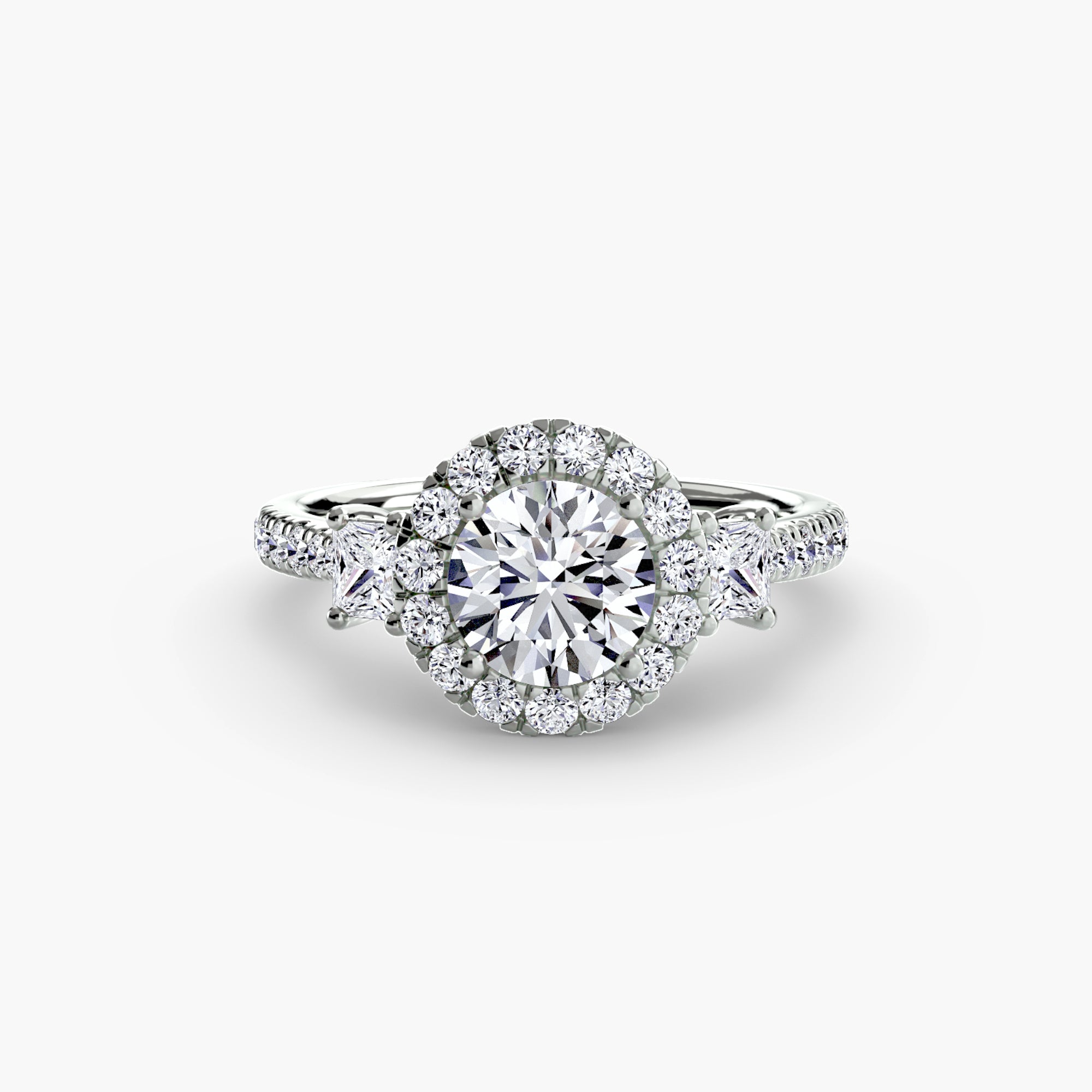 Ring with Three Stones and Crown 2