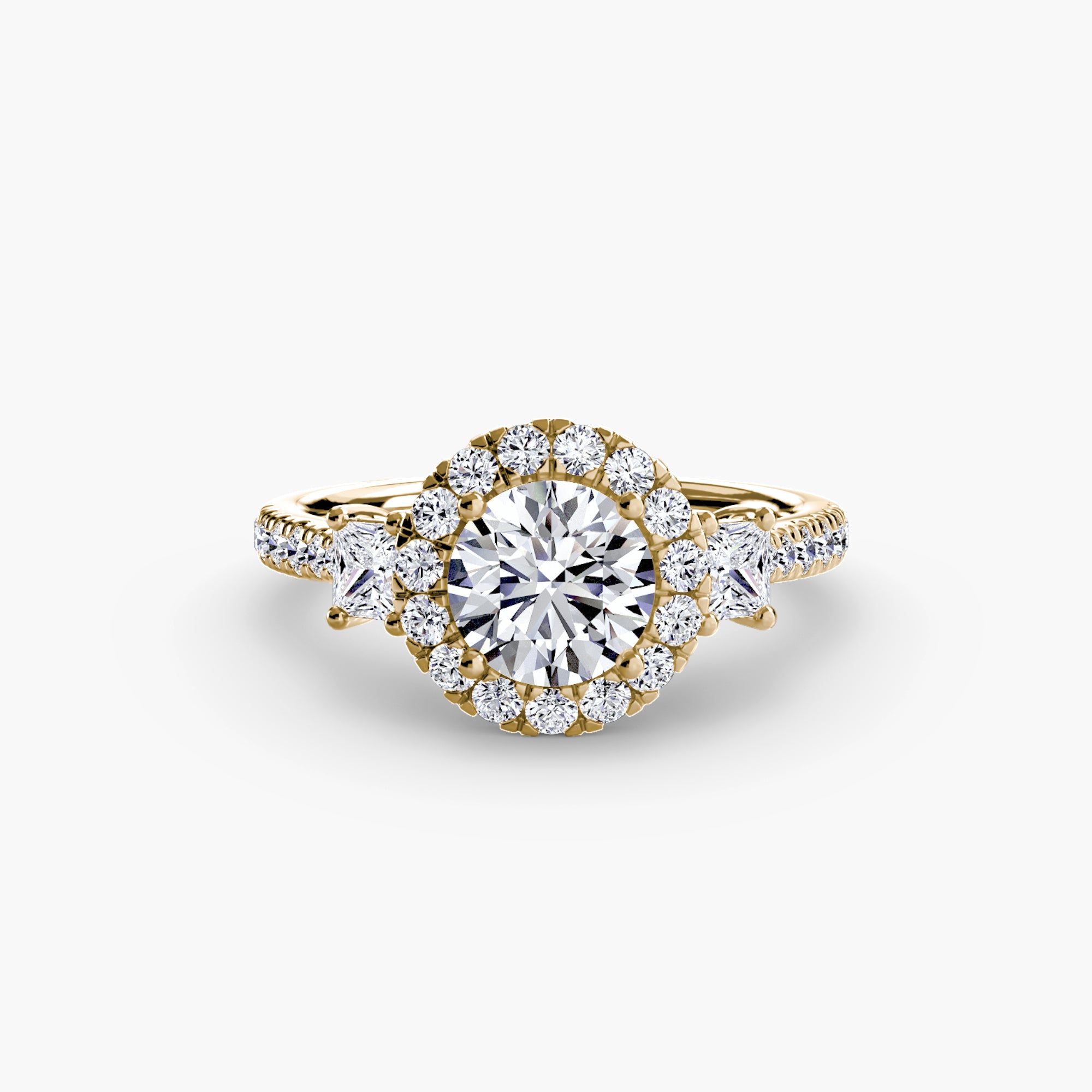 Ring with Three Stones and Crown 2