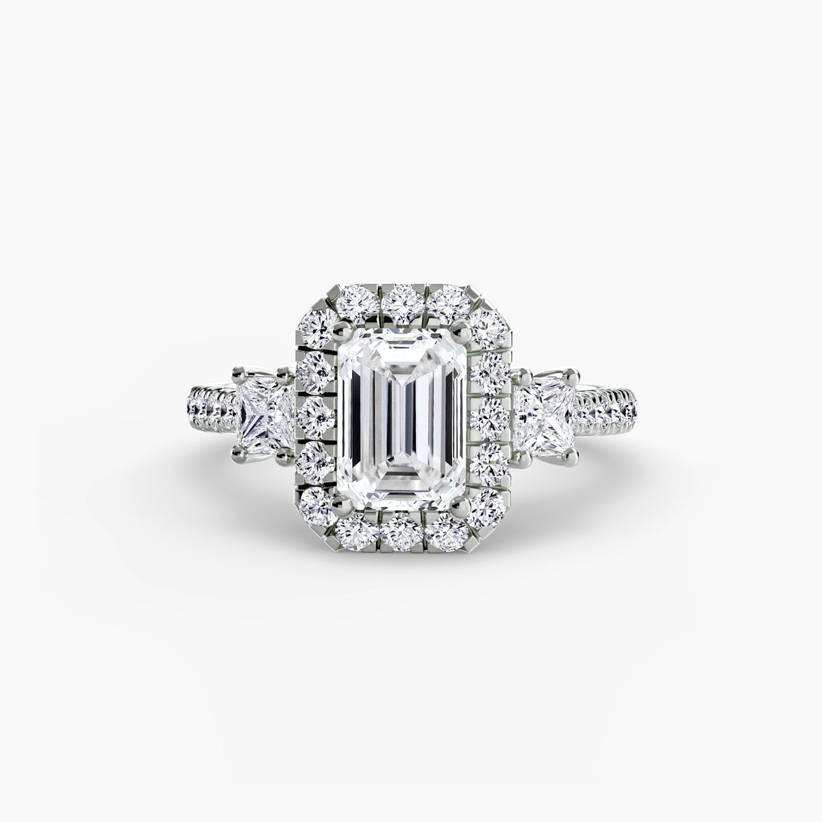 Anello con Tre Pietre e Corona 2