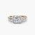 Anello con Cinque Pietre e Fascia Pavé