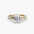 Anello Emerald con Pavé Intrecciato