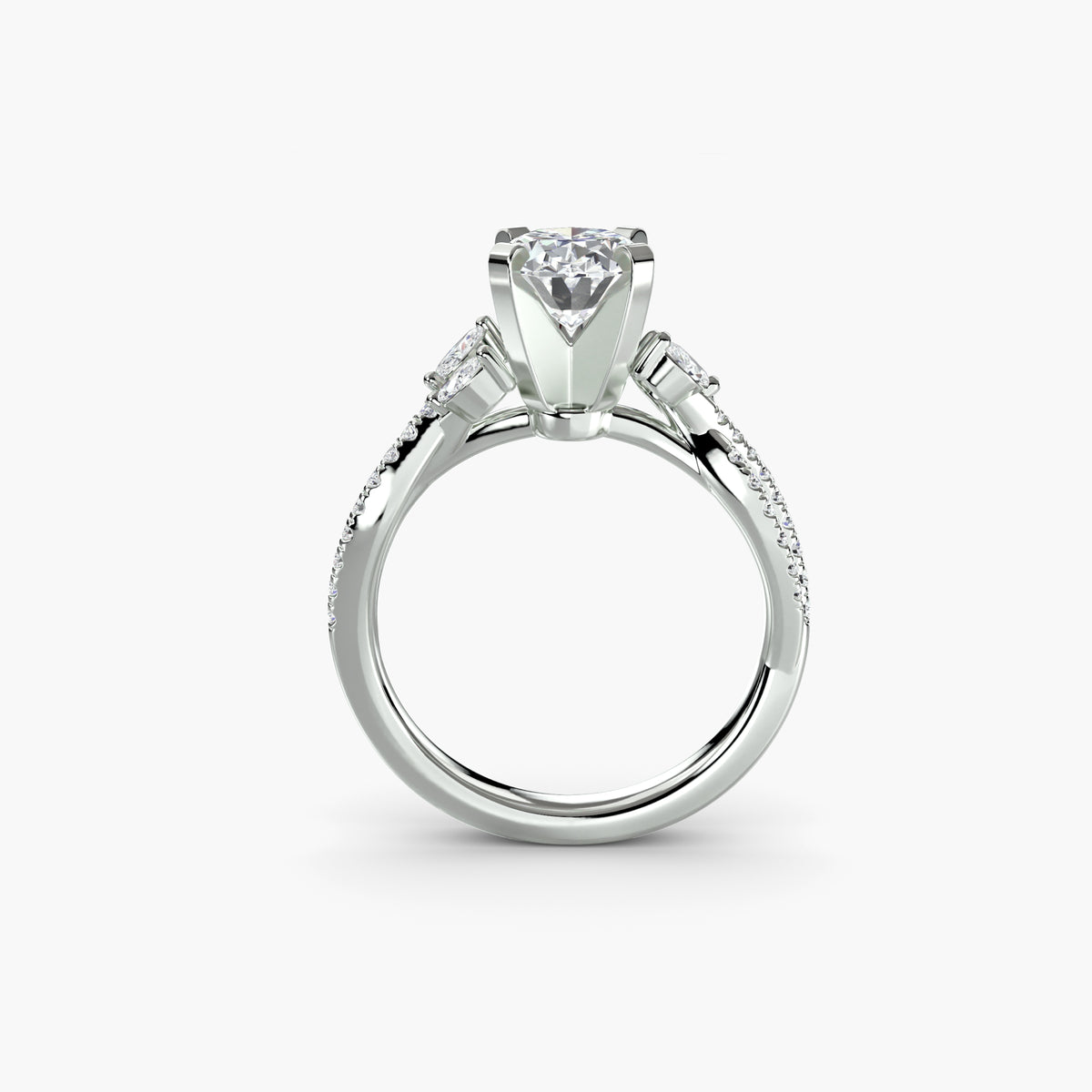 Anello Pavé Intrecciato