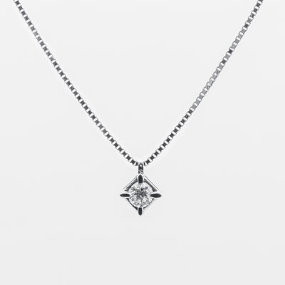 Collier punto luce con diamante in oro bianco 18 kt