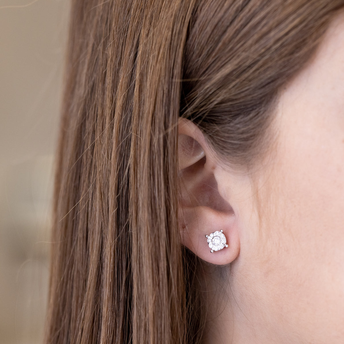 Pavè Earrings Illusion Setting with Diamonds