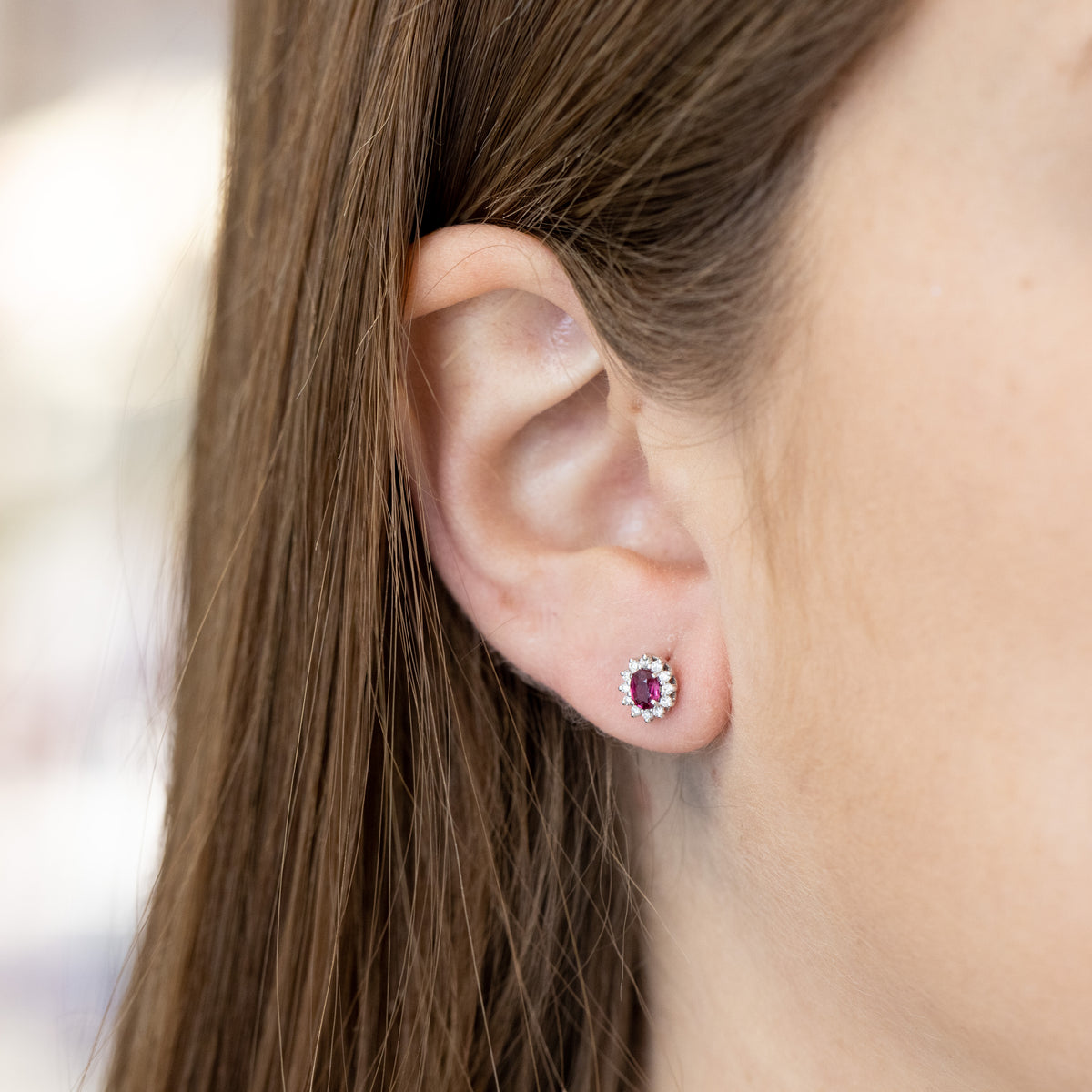 Earrings with 0.51ct Rubies and Diamonds