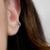 Conch earring in oro bianco 18 kt con diamanti