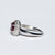 Anello in Oro Bianco 18 KT Con Rubino e Giro di Diamanti