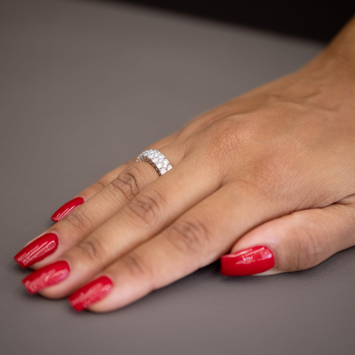 Veretta Doppia in diamanti e oro bianco 18KT