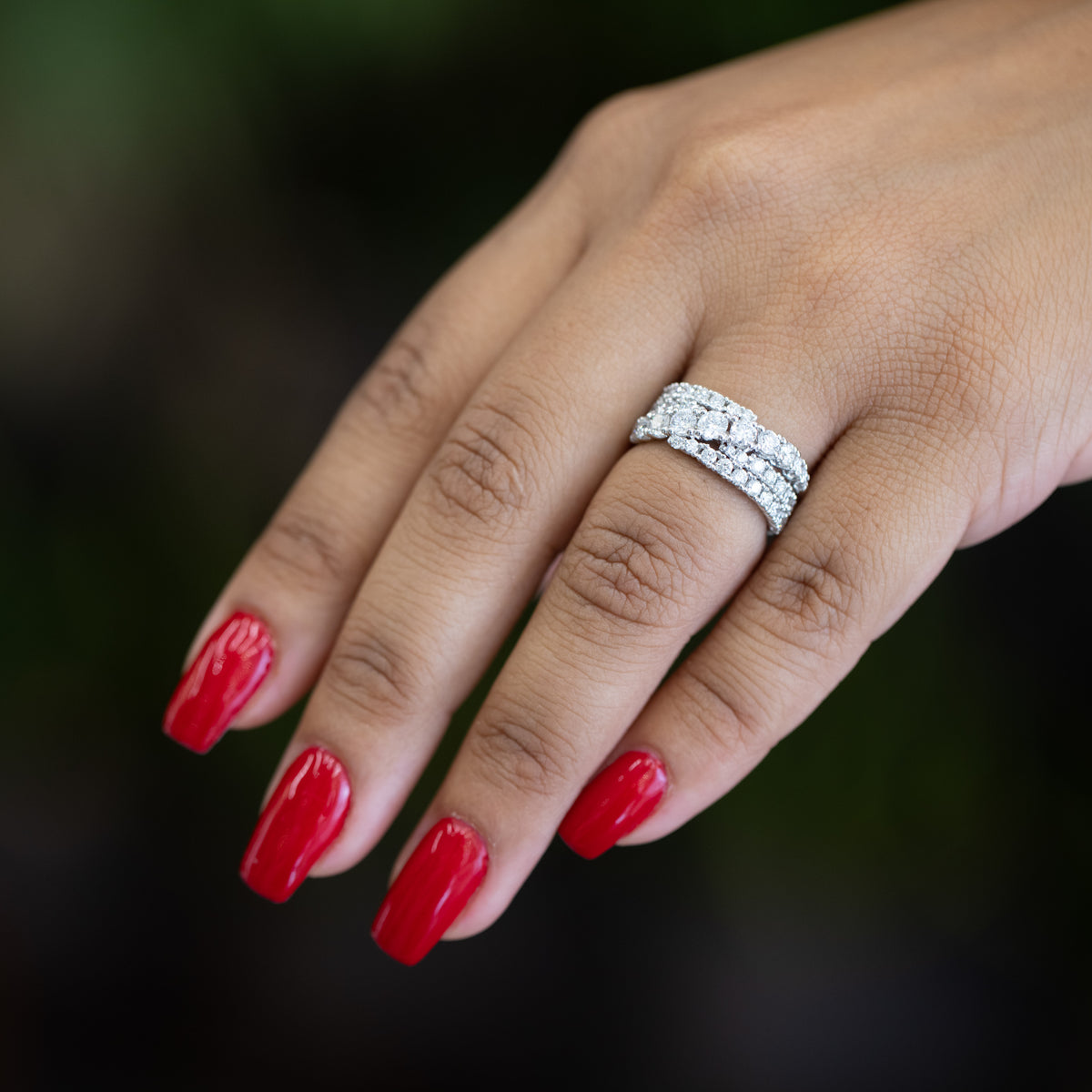 Anello in oro Bianco 18KT e Fascia di diamanti da 2,08ct