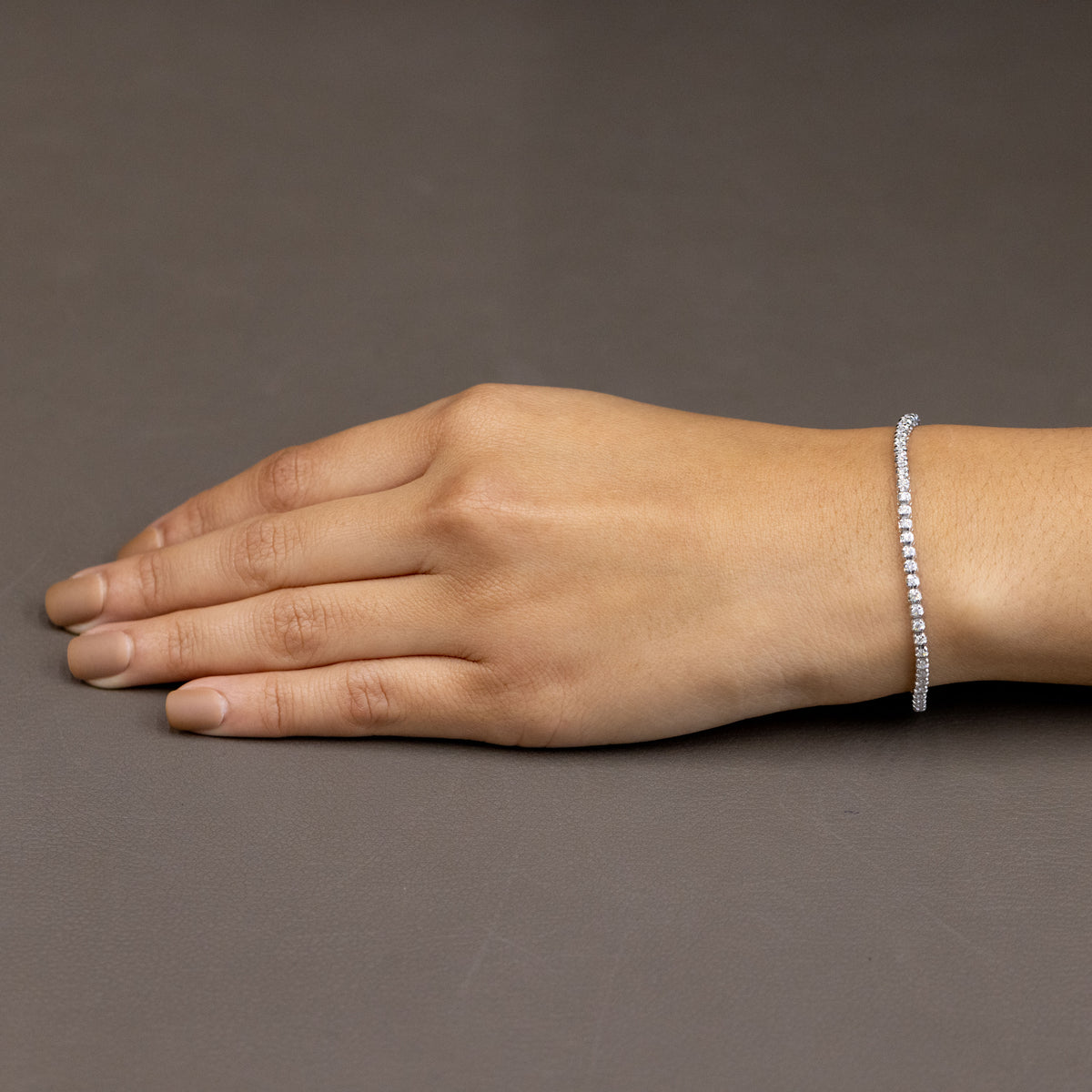 18Kt White Gold Tennis Bracelet with Diamonds