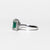 Anello In Oro Bianco 18Kt Con Smeraldo Taglio Emerald Contornato Di Diamanti