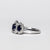 Anello Trilogy in Oro Bianco 18 Kt con Zaffiri Contornati di Diamanti