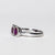 Anello Trilogy in Oro Bianco 18 Kt con Rubini Contornati di Diamanti
