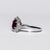 Anello in Oro Bianco 18 Kt con Rubino Centrale con Giro di Diamanti