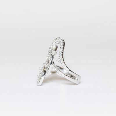 Anello Fantasia in Oro Bianco 18kt con Diamanti Taglio Brillante