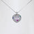 Collana Pendente forma Cuore in oro bianco 18kt in pavè di Diamanti e fantasie a grappolo di smeraldi, zaffiri, rubini e diamanti