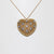 Collana Pendente Forma Cuore in Oro Giallo 18KT con Diamanti Taglio Rotondo Brillanti Sparsi