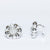 Orecchini Fantasia Fiore in Oro Bianco 18KT con Pavè in diamanti centrali e Petali in oro e diamanti