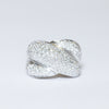 Anello Fascia Intreccio d'Amore in Oro Bianco 18KT con Diamanti Taglio Brillante