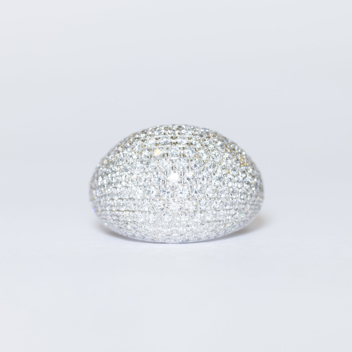 Anello Fascione in Oro Bianco 18 kt con Diamanti Taglio Brillante