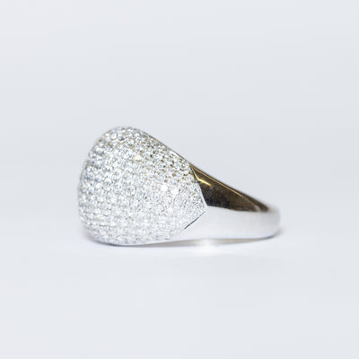 Anello Fascione in Oro Bianco 18 kt con Diamanti Taglio Brillante