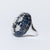 Anello Cielo Stellato in Oro Bianco 18 KT con Zaffiri Ceylon e Diamanti Taglio Brillante a Forma di Stelle