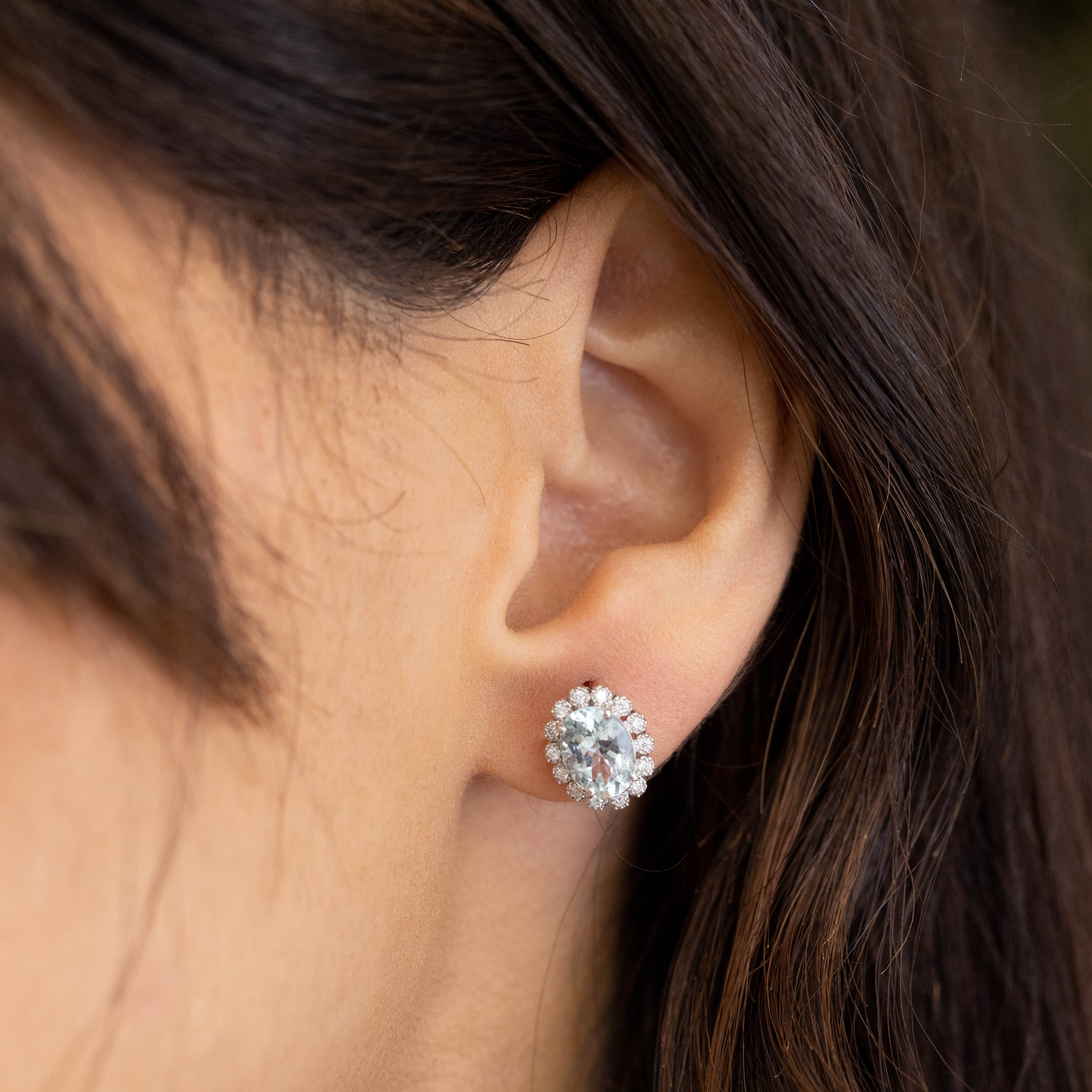 Orecchino A Borchie Grandi 8 Carati Taglio Rotondo VVS1/D Creato - Foto 14