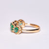 Anello Veretta in Oro Rosa 18KT con Smeraldi Taglio Ovale e Diamanti