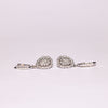 Orecchini In Oro Bianco 18 kt con Pavè di Diamanti Forma Goccia e Diamante Centrale Taglio Goccia