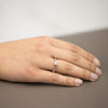 Anello Solitario in oro bianco 18k con diamante da 0,37ct. Montatura Valentino