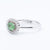 Anello Smeraldo centrale 0,75 ct contornato Diamanti 0,19 ct in oro bianco 18 kt
