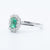 Anello in oro bianco 18 kt con Smeraldo da 0,92kt Contornato Diamanti 0,55 kt