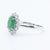 Anello Smeraldo 1,98 ct Contornato Diamanti 0,48 ct in oro bianco 18 kt