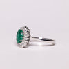 Anello Solitario con Smeraldo da 1,40 ct e contorno Diamanti