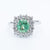 Anello in oro Bianco 18KT con Smeraldo centrale da 1,66kt e contorno in diamanti