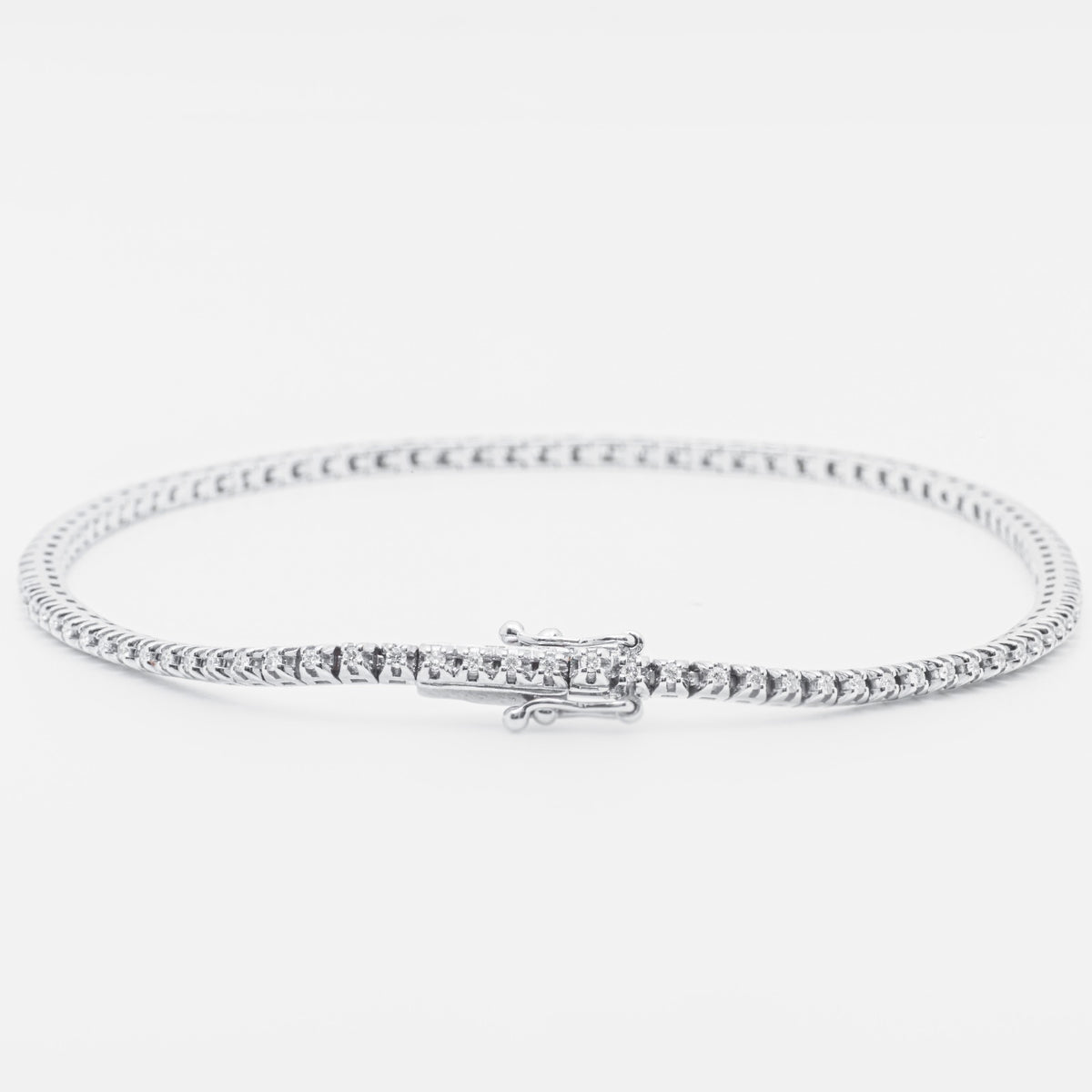 Bracciale Tennis in oro bianco 18 kt con diamanti da 0,91 kt