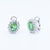 18kt white gold earrings with 1.10kt diamonds and 2.12kt emeralds