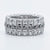 Anello Fascione in Oro Bianco 18KT con diamanti neri centrali e diamanti bianchi taglio rotondo brillante