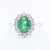 Anello Smeraldo 1,98 ct Contornato Diamanti 0,48 ct in oro bianco 18 kt