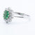 Anello Smeraldo 1,21 ct Contornato Diamanti 0,82 ct in oro bianco 18 kt